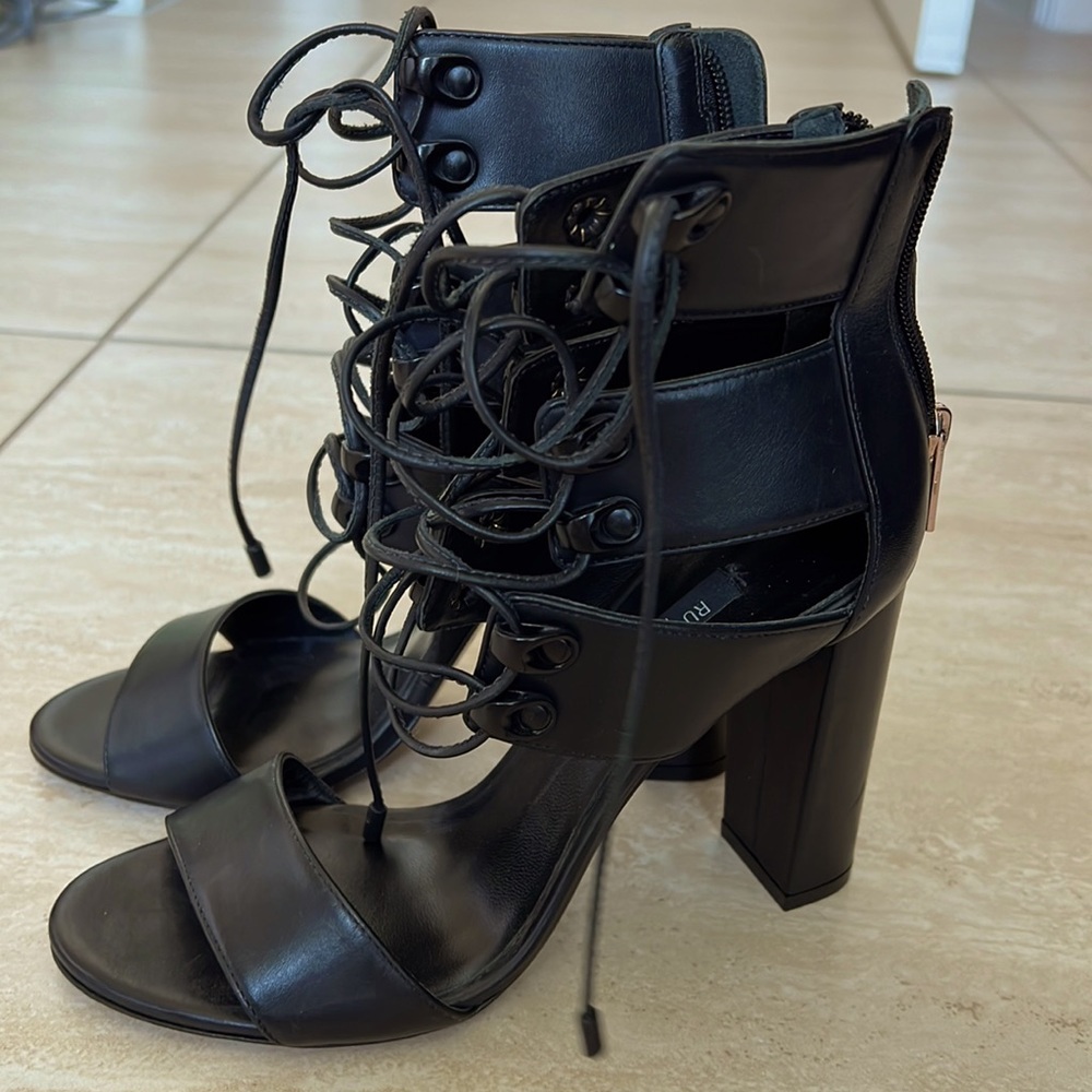 RUTHIE DAVIS lace up block heel sandals size 37 never worn
